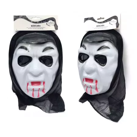 Tradineur - Máscara de vampiro para Halloween - Fabricado en plástico - Accesorio para disfraces de carnaval - 27 x 20 x 7 cm