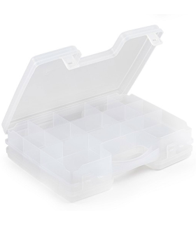 Caja de ordenación de plástico nº1 transparente, con tapa y asas