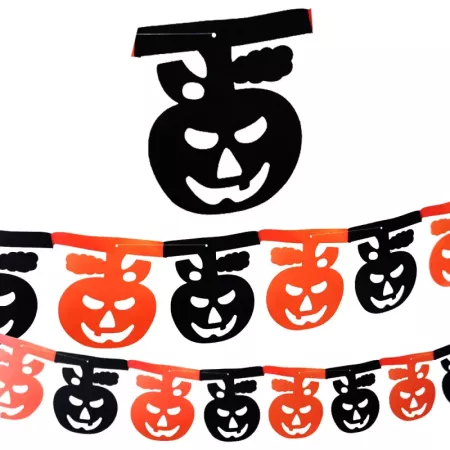 Tradineur - Guirnalda de calabaza sonriente de Halloween - Diseño clásico - Decoración y accesorio para Halloween - Color naranj Tradineur - Guirnalda de calabaza sonriente de Halloween - Diseño clásico - Decoración y accesorio para Halloween - Color naranj