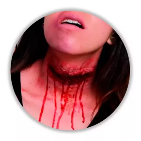 Tradineur - Cicatriz postiza de corte en el cuello - Diseño realista con relieve - Ideal como complemento para disfraces, carnav