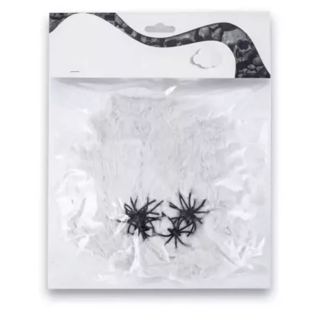Tradineur - Telaraña decorativa 20g para halloween - Fabricado en poliéster - Adorno para decoración - Color blanco