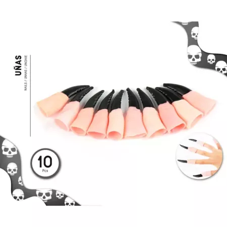 Tradineur - Pack de 10 uñas de demonios - Accesorio para disfraz de demonio, carnaval, halloween, fiestas, cosplay, cumpleaños, Tradineur - Pack de 10 uñas de demonios - Accesorio para disfraz de demonio, carnaval, halloween, fiestas, cosplay, cumpleaños,
