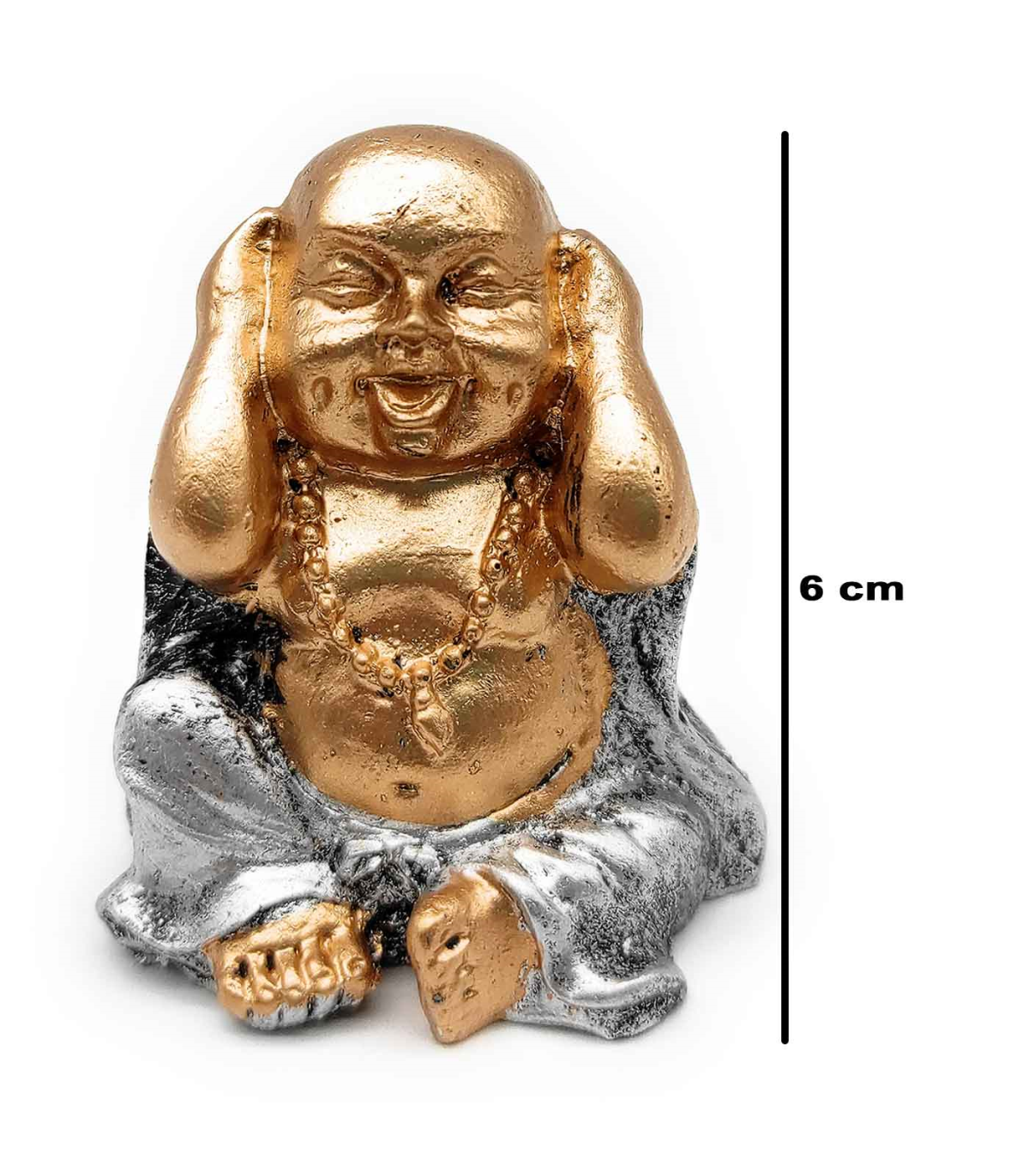 Tradineur - Set de 3 Budas decorativos, monjes ciego, sordo y mudo, figuras  de resina, adornos, regalo original, meditación, rel