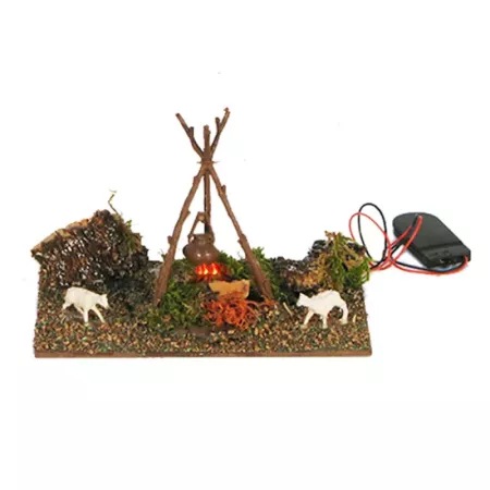 Figura de Fogata Navideña con Luz para Nacimiento 9.5 cm Figura de Fogata Navideña con Luz para Nacimiento 9.5 cm
