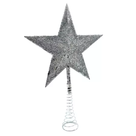 Estrella de Navidad Plateada 5 Puntas 14,5 cm Decorativa