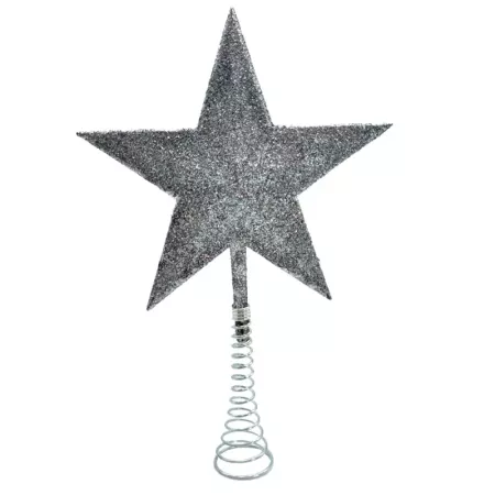 Estrella de Navidad Plateada 5 Puntas 14,5 cm Decorativa