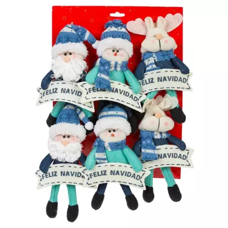 Muñeco Navideño con Cartel Feliz Navidad 22x14 cm