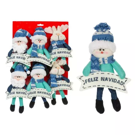 Muñeco Navideño con Cartel Feliz Navidad 22x14 cm