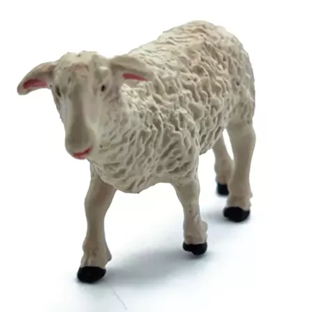 Figura de Cordero Blanca para Belén 4x1,5x7 cm Navideña