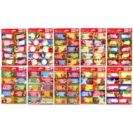 Pack 10 Etiquetas Adhesivas para Regalo Accesorio Navidad Detalle Especial 26x18 cm