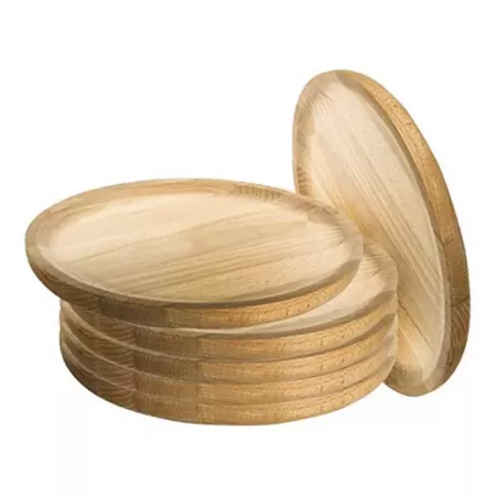 Pack 6 Platos Madera Artesanales 20 cm para Carnes y Quesos Pack 6 Platos Madera Artesanales 20 cm para Carnes y Quesos
