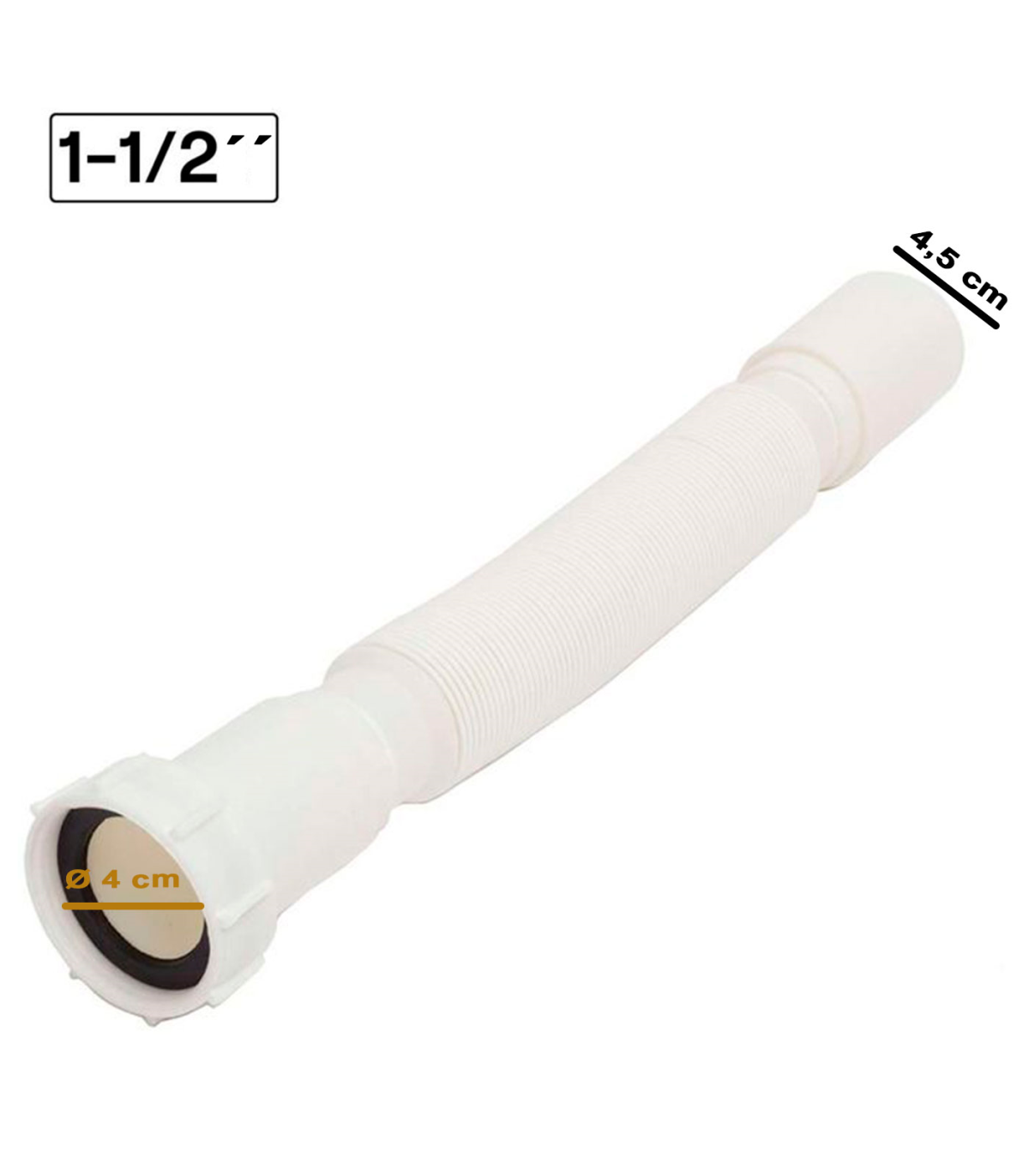 Tradineur - Tubo de desagüe flexible para fregadero, manguera de drenaje,  sifón de plástico para lavabo, trampa de olor, extensi