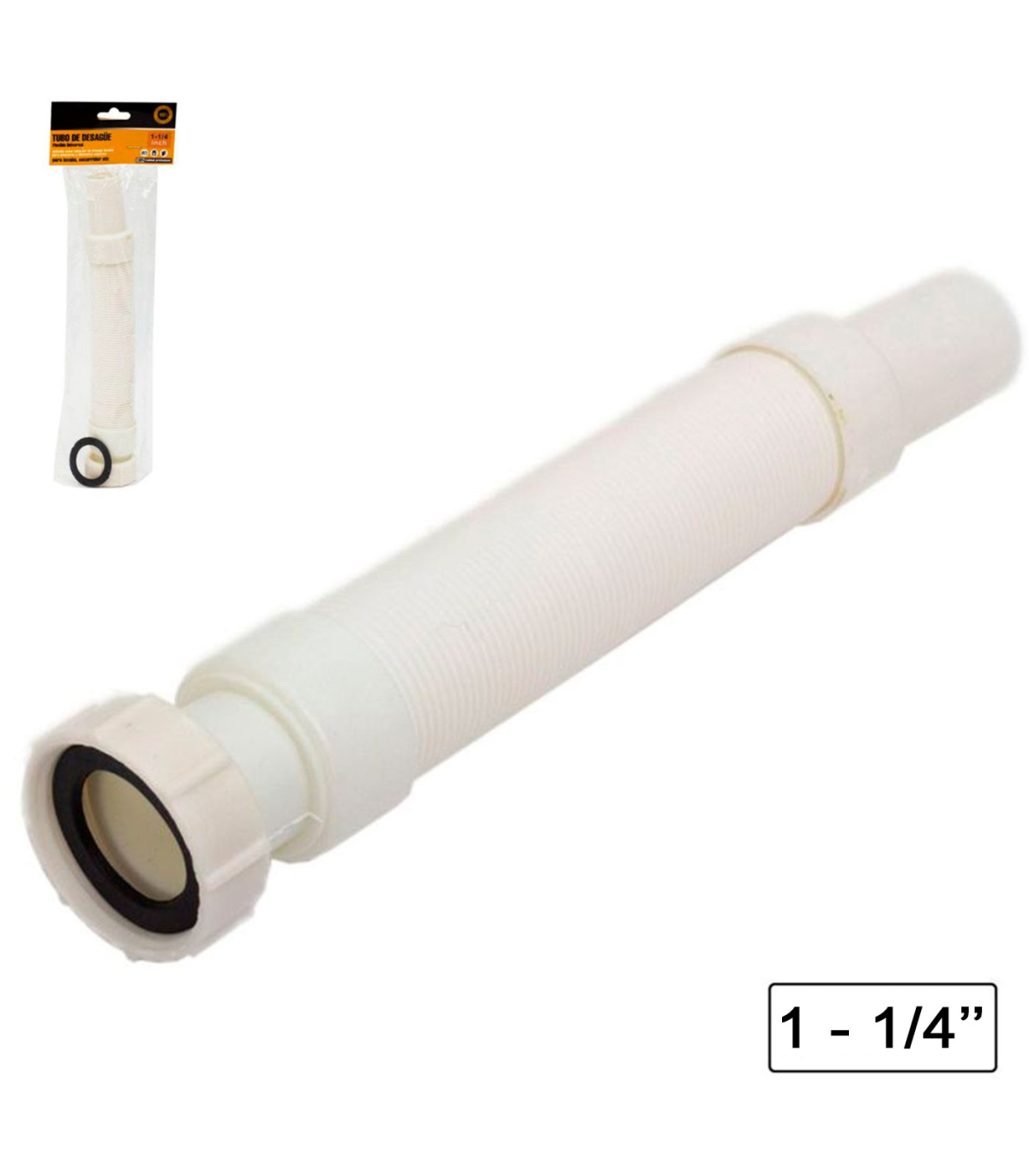 Tradineur - Tubo flexible de desagüe para fregadero, manguera de drenaje,  sifón de plástico para lavabo, extensible de 260-813 m