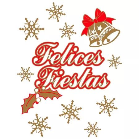 Pack 11 Etiquetas Adhesivas Felices Fiestas Rojo Navidad
