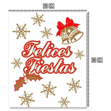Pack 11 Etiquetas Adhesivas Felices Fiestas Rojo Navidad