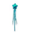 Varita de hada color azul con una estrella en la punta para los niños para disfrazarse en carnaval, Halloween, fiestas y celebraciones. Tamaño: 35 x 7 x 1 cm