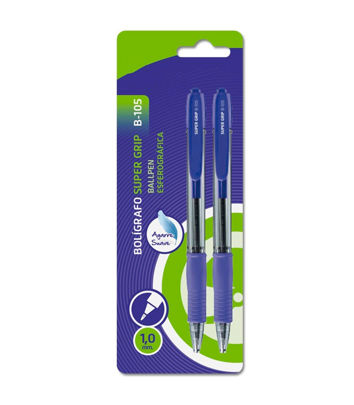 Tradineur - Pack de 6 bolígrafos retráctiles - Fabricado en plástico PVC -  Tinta aceite - Punta de 1mm - Color Surtido.