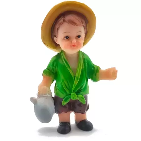 Figura de pastor con jarra para belén en marmolina decoración navideña tradicional 7x5x3 cm divertido detalle