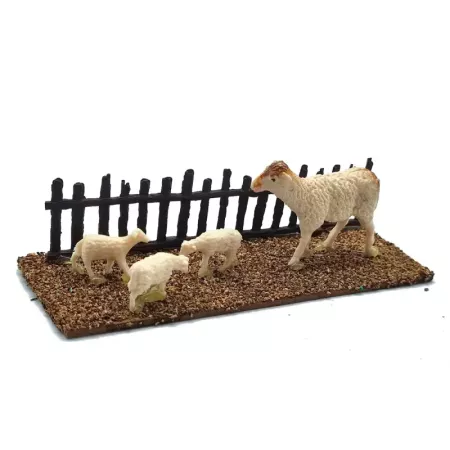 Tradineur - Figura de corralito con animales con valla para belén - Fabricado en plástico - Figura decorativa divertida para nac Tradineur - Figura de corralito con animales con valla para belén - Fabricado en plástico - Figura decorativa divertida para nac