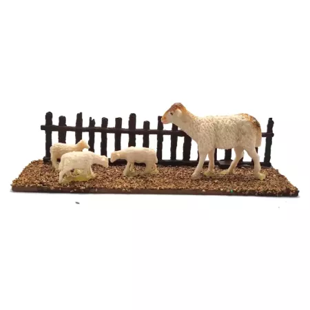 Tradineur - Figura de corralito con animales con valla para belén - Fabricado en plástico - Figura decorativa divertida para nac Tradineur - Figura de corralito con animales con valla para belén - Fabricado en plástico - Figura decorativa divertida para nac