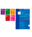 Tradineur - Pack de 6 cuadernos / libretas cuadriculados sin anillas de color surtido con medidas de 22 x 17 cm, ideal para el colegio, oficina... con tapa plastificada A8