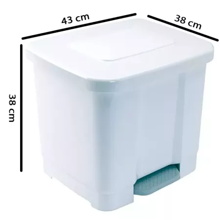 Tradineur - Cubo de basura con pedal, plástico, contenedor de residuos, papelera con separador para colocar dos bolsas, cocina (