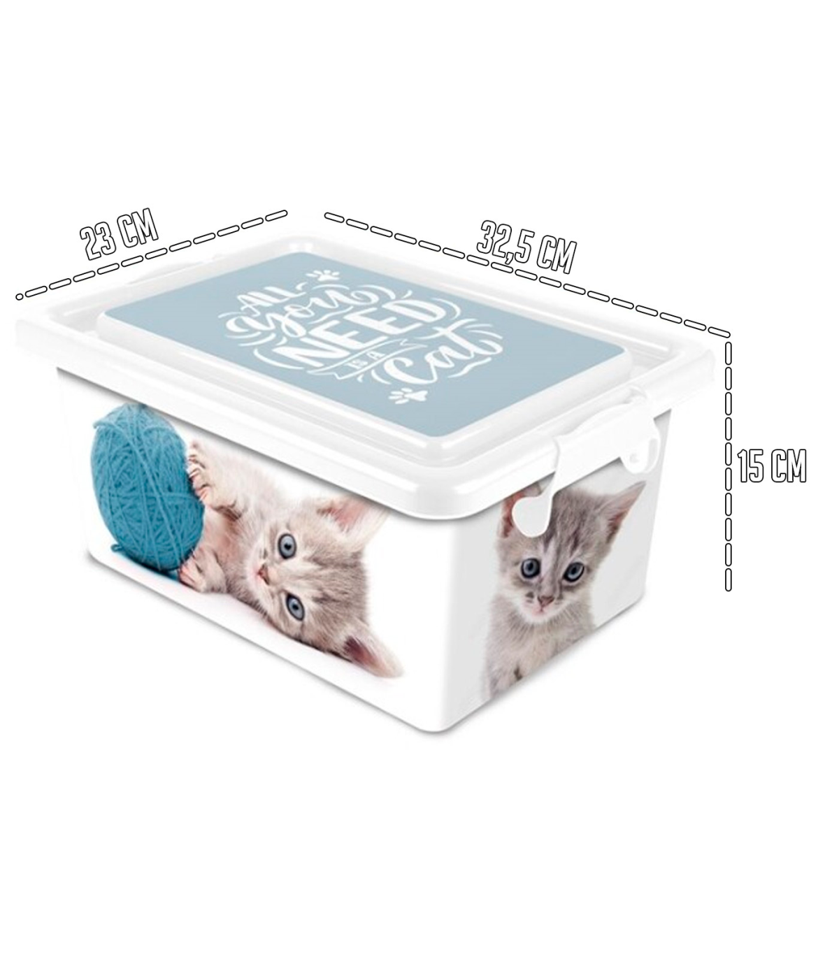 Tradineur – Caja de almacenamiento – Diseño Gatos – Capacidad de 7