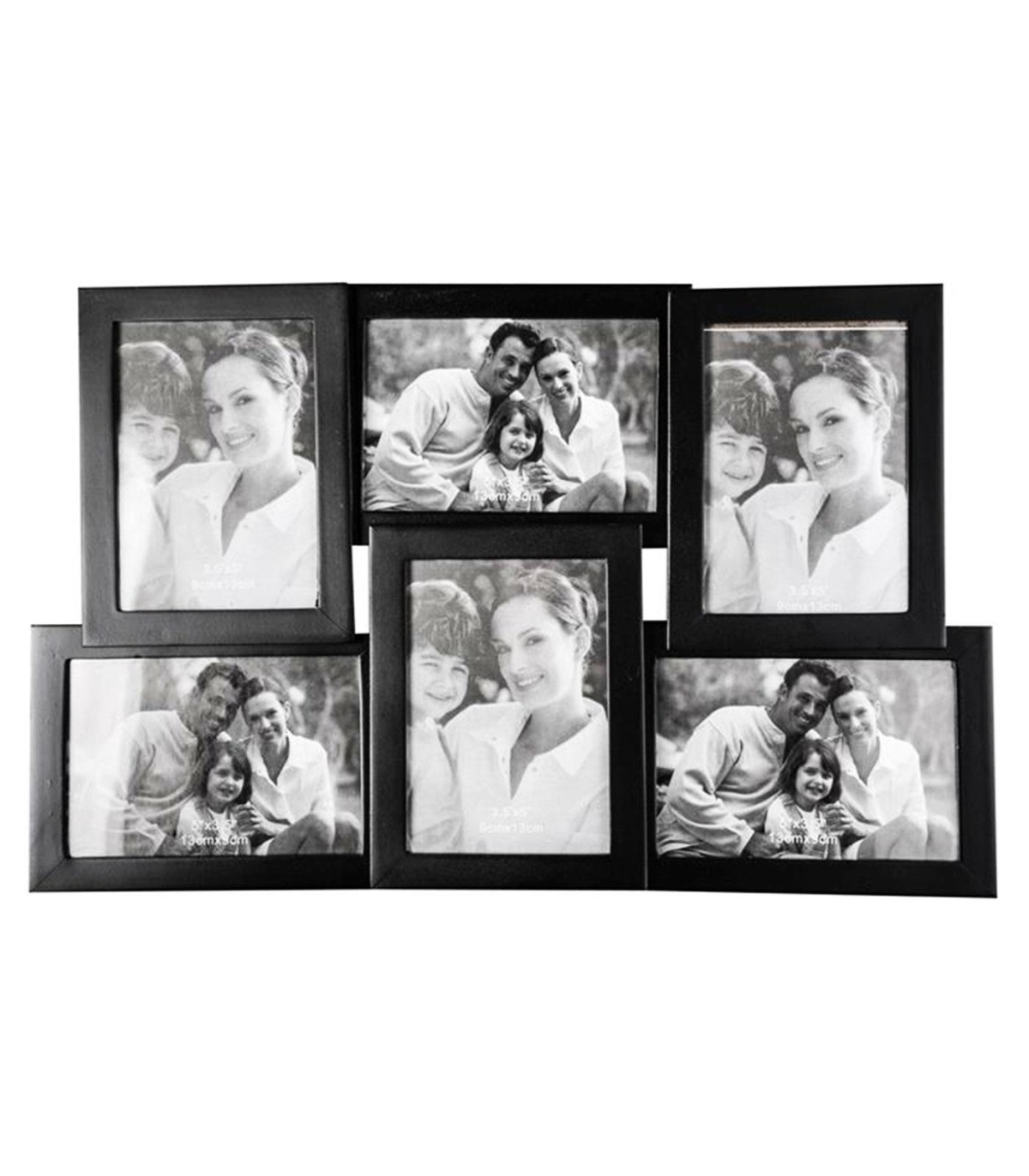 Marco multifotos de pared negro, para cuatro fotografías de 10 x 15 cm  (34x34)