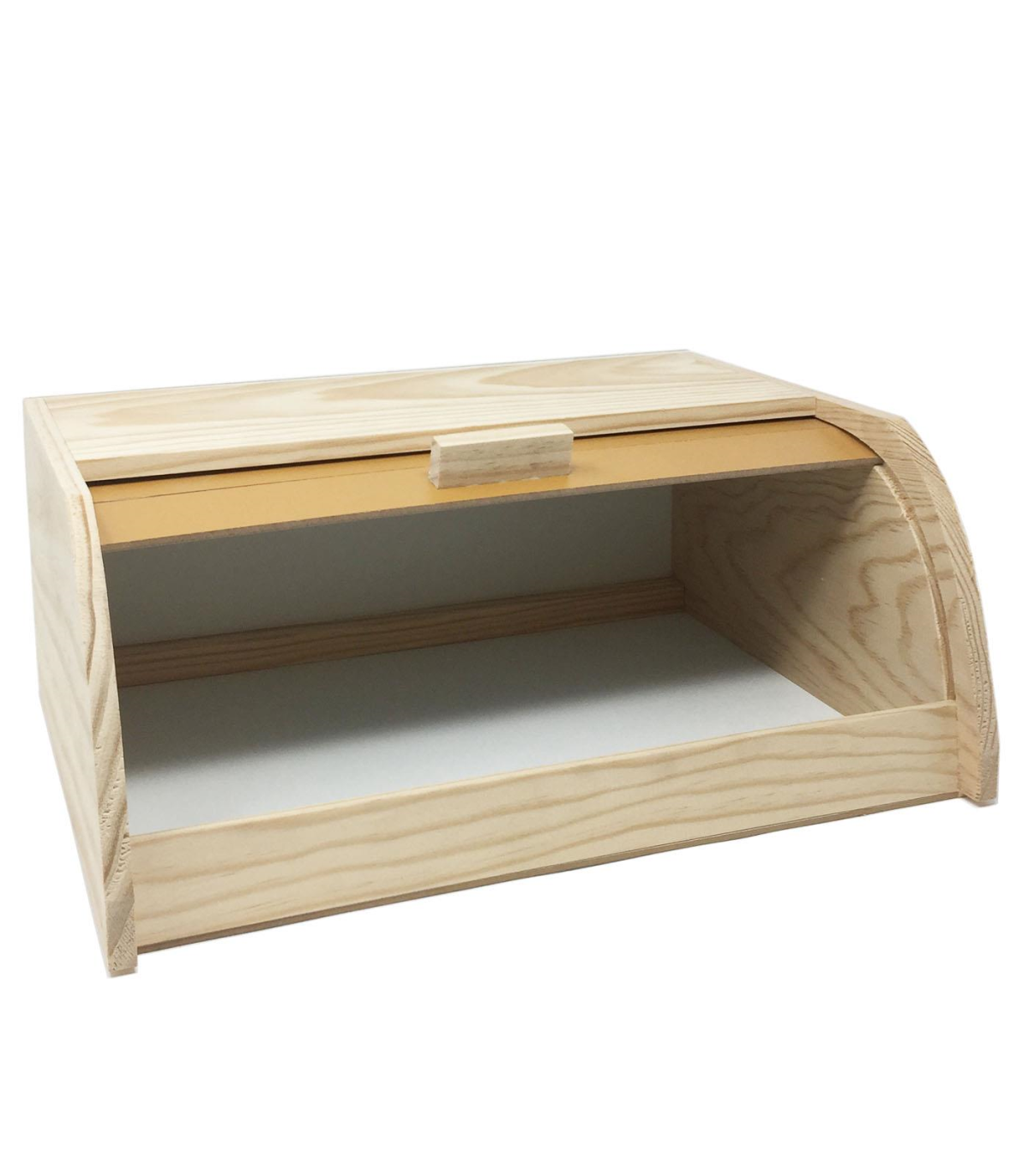 Panera de madera con tapa persiana 15 x 34.7 x 25.3 cm. Contenedor para pan  de madera natural, recipiente con tapa deslizante pa