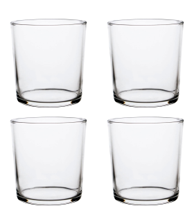 Juego de 12 vasos de cristal de 520 ml, pack de vasos para agua, bebidas,  ligeros, aptos para lavavajillas, 12,1 x 8