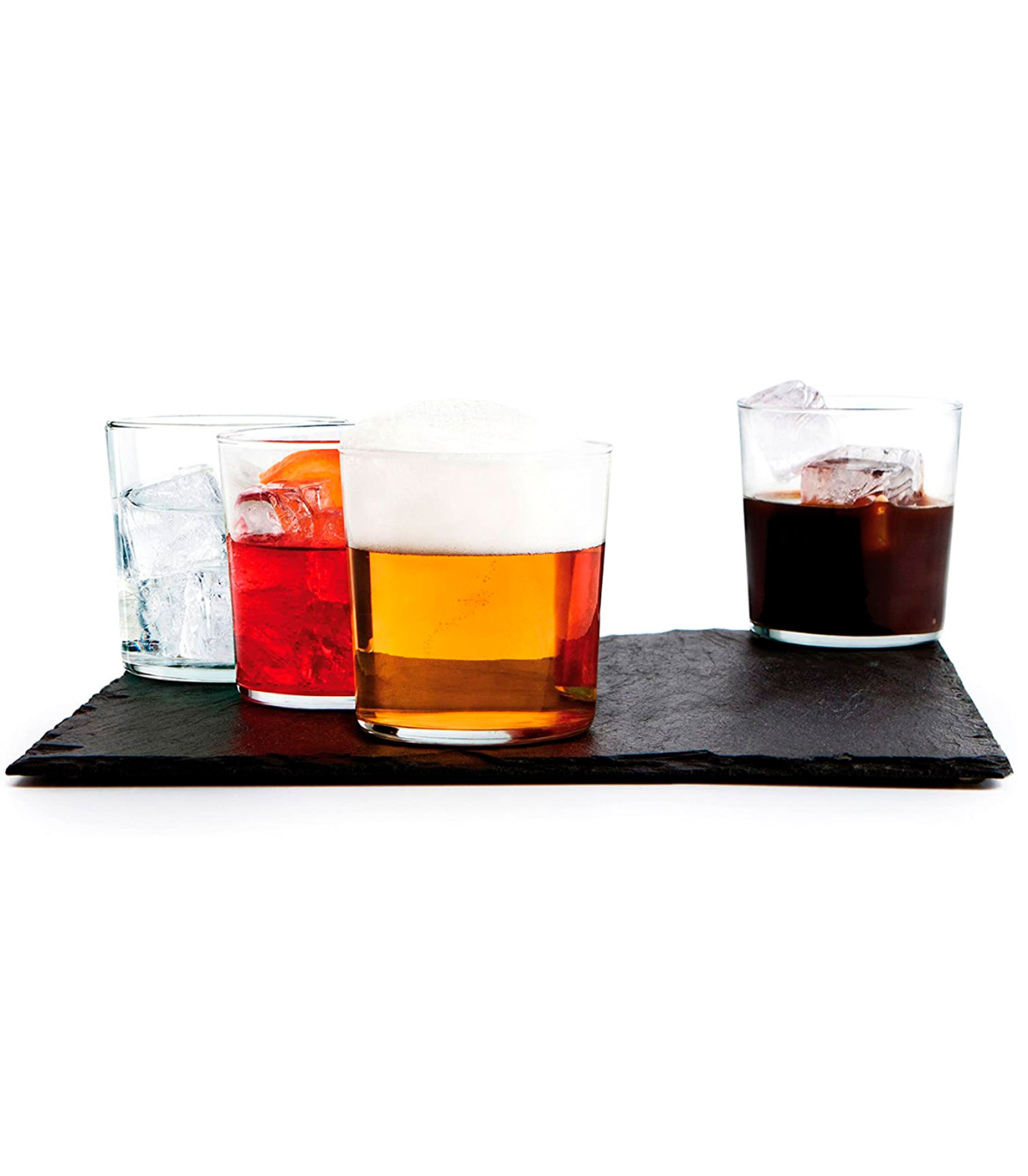 Set de 4 vasos de cristal de 36 cl, P4, pack, juego de vasos para agua,  bebidas, cerveza, licores, 8,9 x 8,5 cm, lig