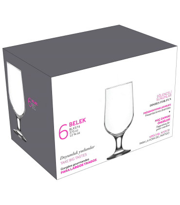 Tradineur - Set de 6 copas de vino de cristal, diseño sofisticado y elegante,  aptas para lavavajillas, restaurante, hogar (47 cl