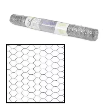 Malla Metálica Galvanizada Hexagonal 1,5x5 m Gris | Vallas jardín