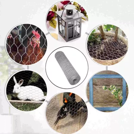 Malla Metálica Galvanizada Hexagonal 1,5x5 m Gris | Vallas jardín