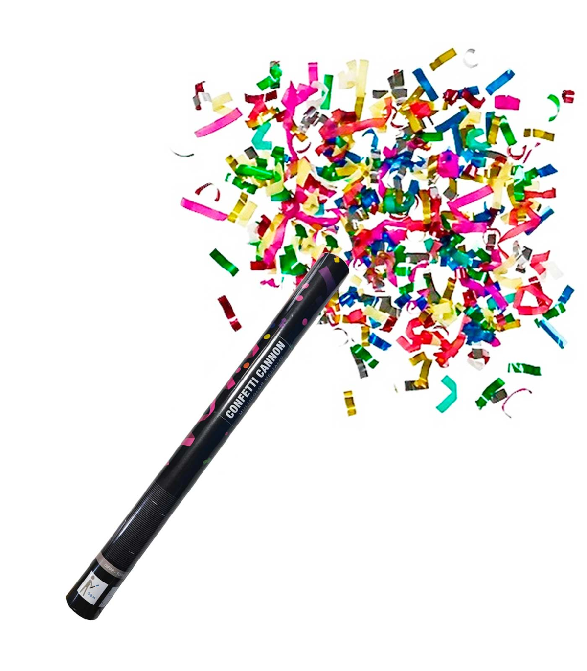 Tradineur - Cañón de confeti multicolor de aire comprimido, popper, cracker  de confetti de colores, cumpleaños, bodas, fiestas