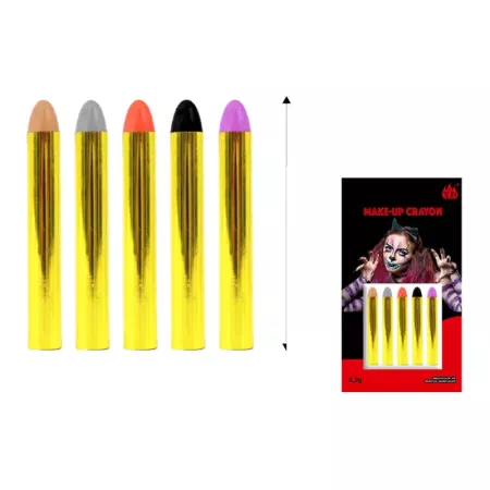 Tradineur - Pack de 5 ceras multicolor para halloween - Ideal como complemento para disfraces, carnaval