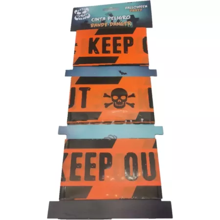 Tradineur - Cinta de peligro, con diseño y color surtido, especial para Halloween, de 6 m x 7,5 cm. Cordón de seguridad, con tem