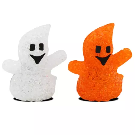 Tradineur - Figura de fantasma en color surtido, con leds en el interior, especial para halloween, con medidas de 9 x 9 cm. Fant