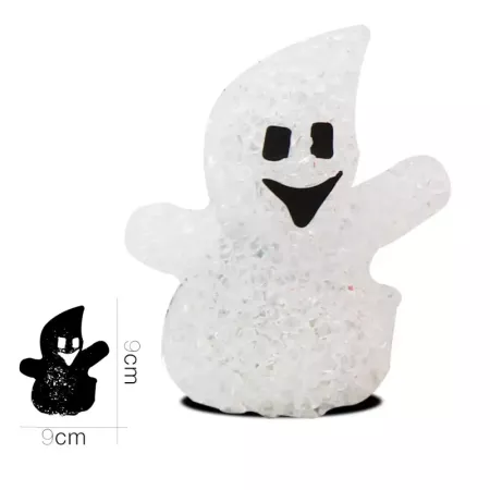Tradineur - Figura de fantasma en color surtido, con leds en el interior, especial para halloween, con medidas de 9 x 9 cm. Fant