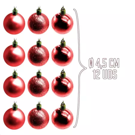 Set de 42 Bolas Rojas y Estrella para Árbol de Navidad