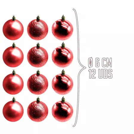 Set de 42 Bolas Rojas y Estrella para Árbol de Navidad