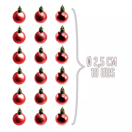 Set de 42 Bolas Rojas y Estrella para Árbol de Navidad