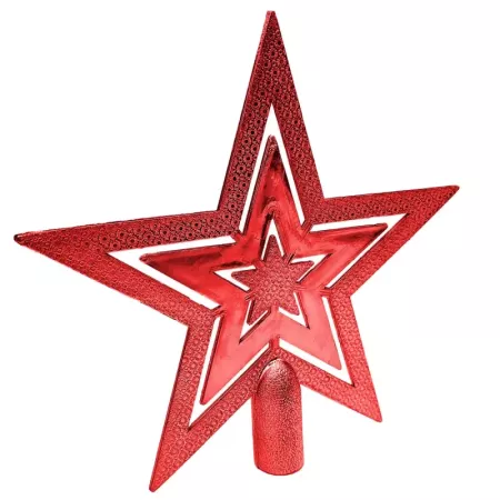 Set de 42 Bolas Rojas y Estrella para Árbol de Navidad