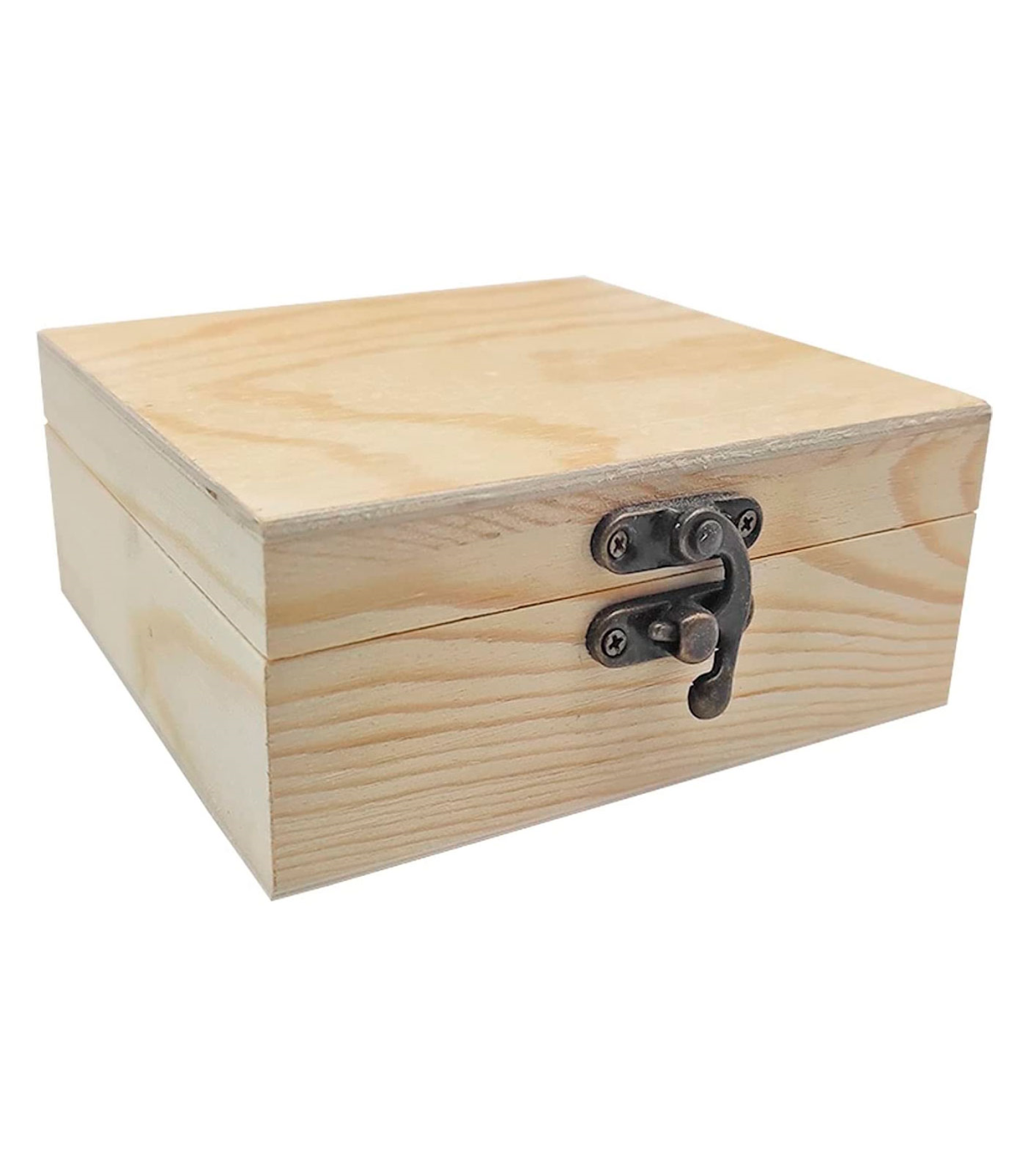 Frcctre Paquete de 12 cajas de madera pequeñas sin terminar, caja cuadrada  de madera de 4 x 4 pulgadas, caja organizadora de almacenamiento para arte