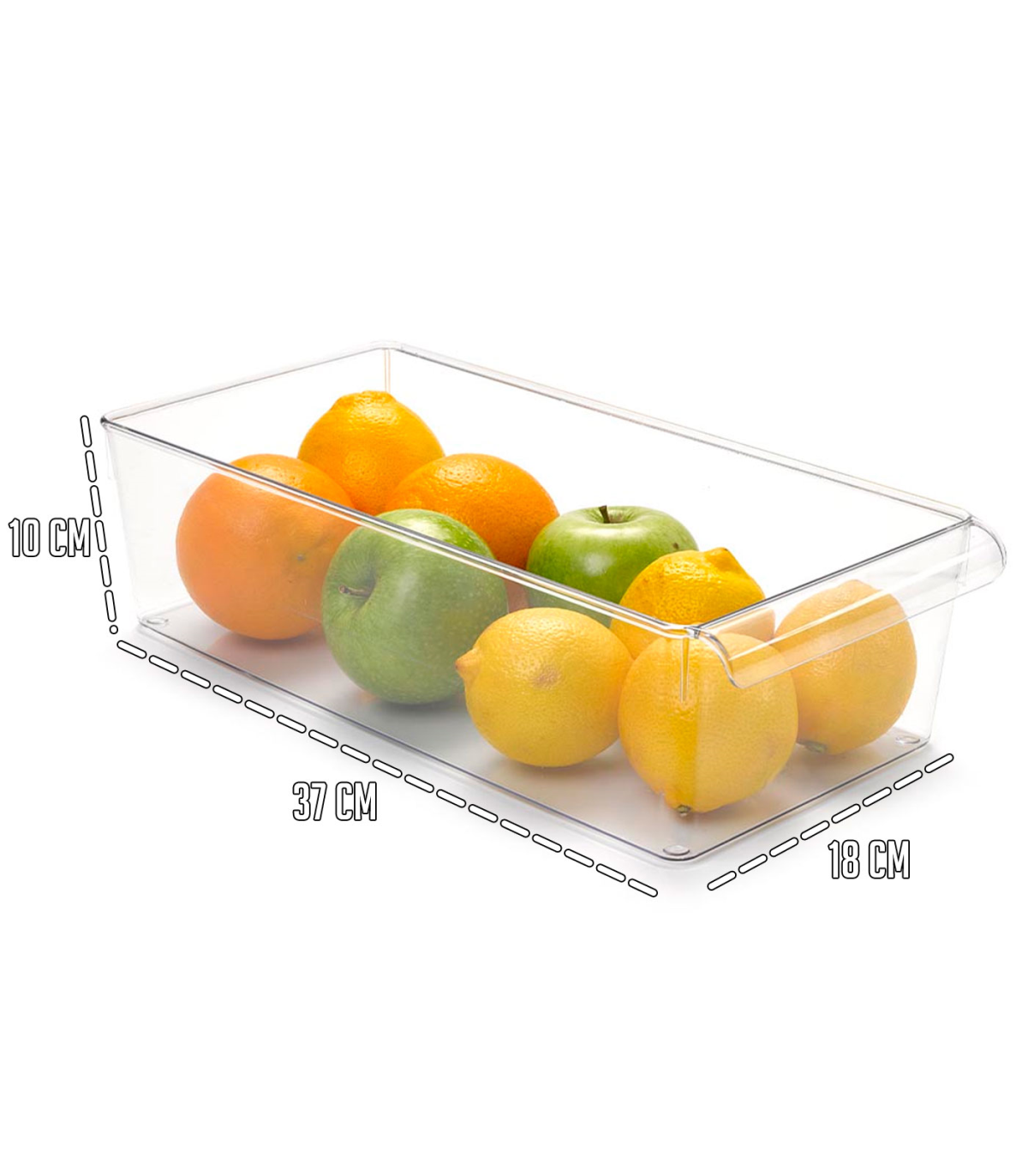 Tradineur - Cajón organizador reutilizable para frigorifico Nº 11 -  Fabricado en plástico - Recipiente de plástico transparente