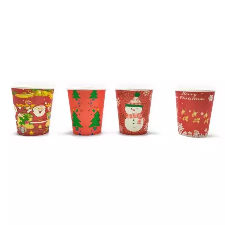 Pack 10 Vasos Cartón Navideños Surtidos Nochevieja