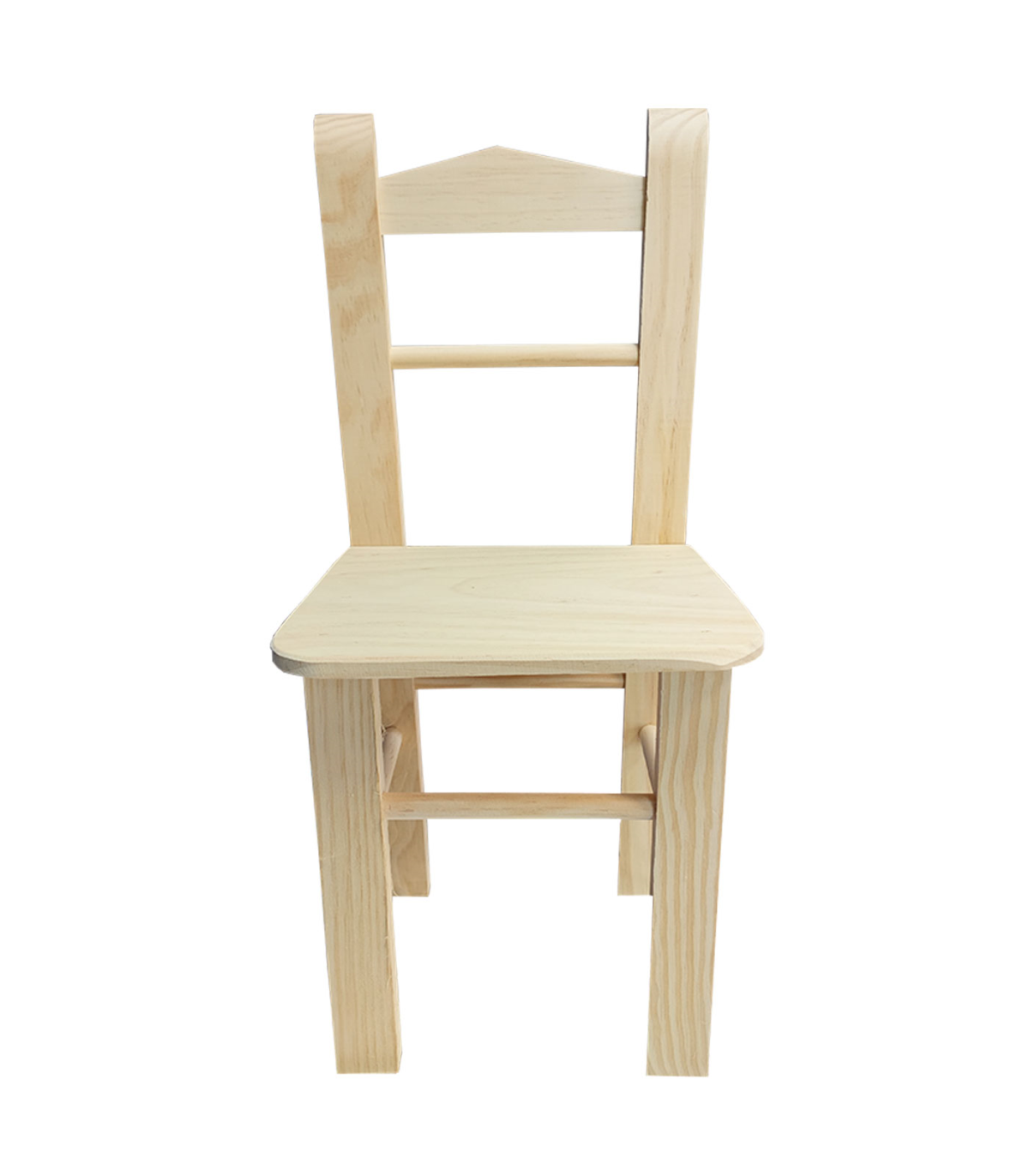 Tradineur - Silla infantil de madera natural, respaldo de pico, altura del  asiento 29,7 cm, silla para niños con reposapiés, 57