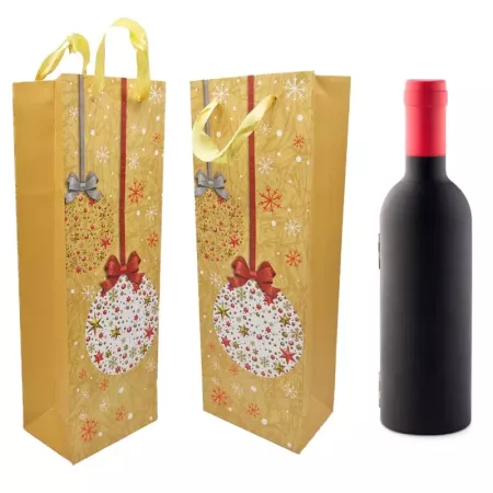 Bolsa de Cartón para Vino Navidad con Asas Resistentes Bolsa de Cartón para Vino Navidad con Asas Resistentes
