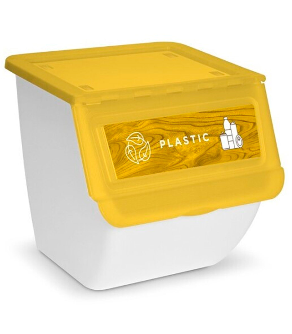 Contenedor con ruedas apilable, plástico, organizador de basura, caja de  almacenamiento de residuos, reciclaje (Plástico, 36 lit