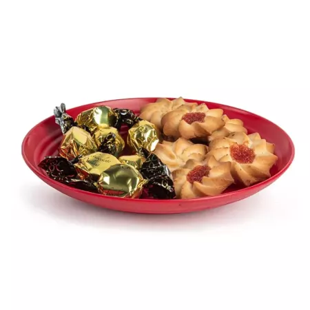 Plato Navideño Granate 20 cm Reutilizable Elegante y Fuerte